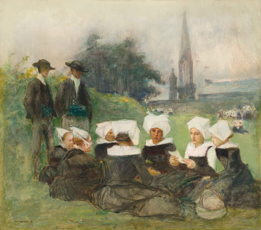 Study for "Breton Women at a Pardon" by Pascal-Adolphe-Jean Dagnan-Bouveret