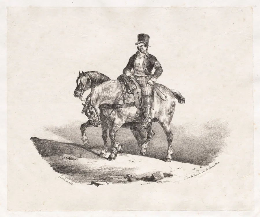 Postman or Two Harnessed Horses by Théodore Géricault