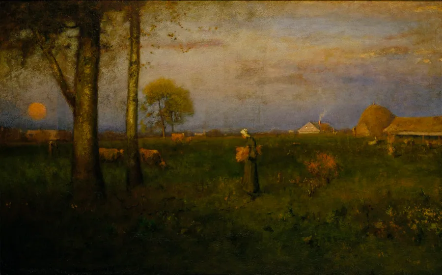 Sundown by George Inness, born Newburgh, NY 1825-died Bridge of Allan, Scotland 1894