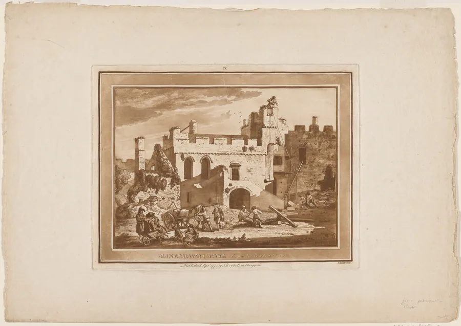 Manerbawr Castle from the Inward Court by Paul Sandby