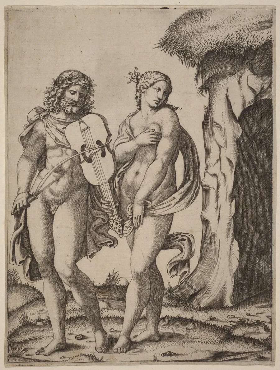 Orpheus and Eurydice by Marcantonio Raimondi