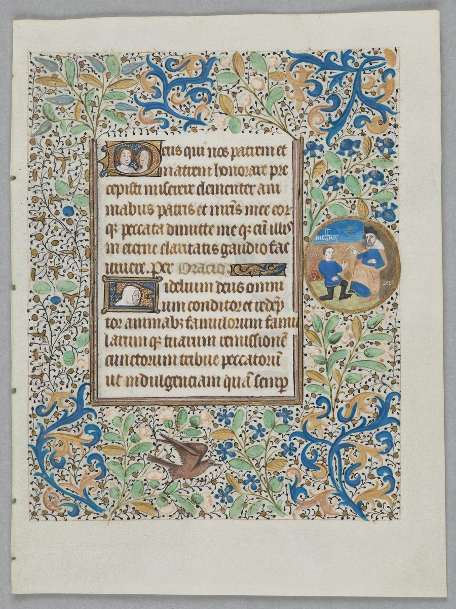 Leaf from a Book of Hours: Office of the Dead Opening Prayers (recto) by Coëtivy Master