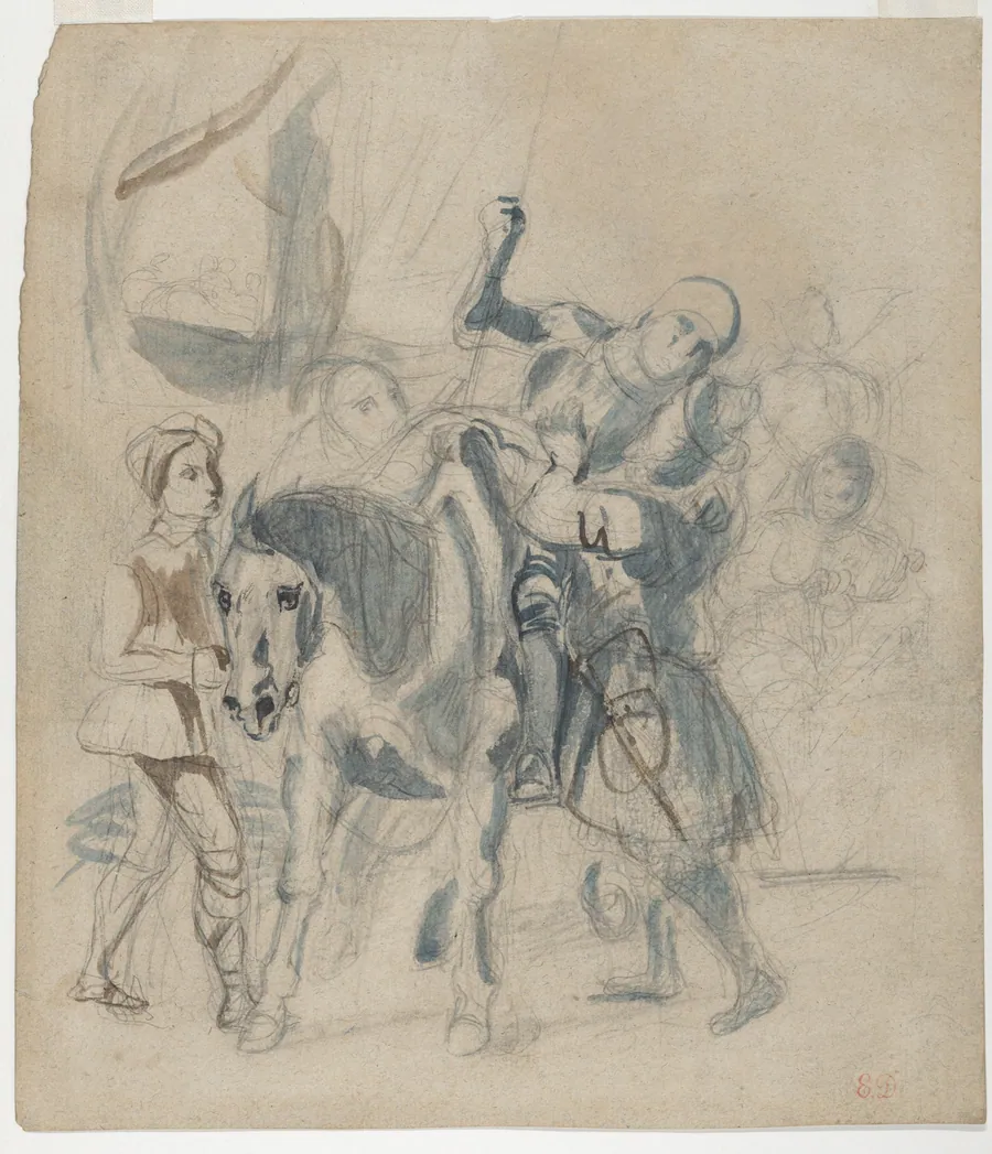 The Wounded Goetz von Berlichingen Takes Refuge in a Gypsy Camp by Eugène Delacroix