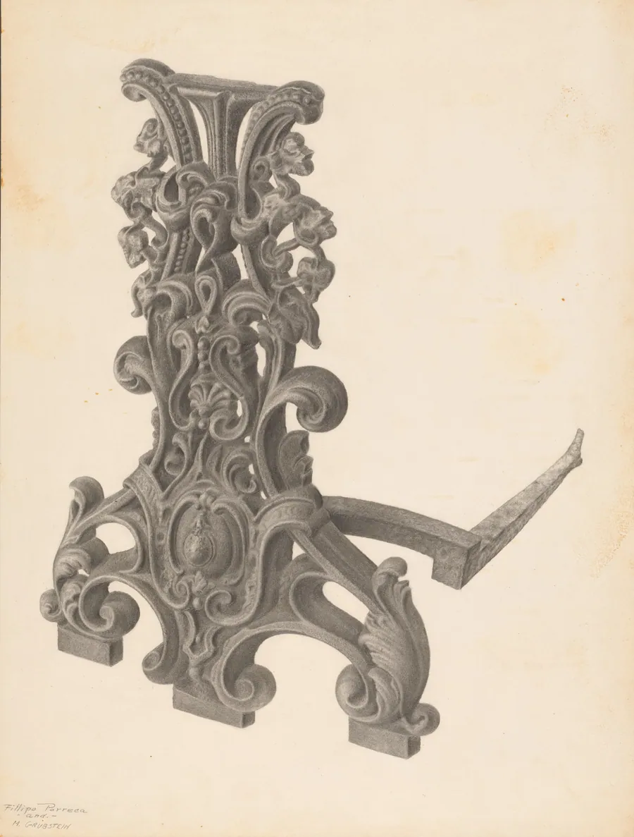 Andiron (one of pair) by Milton Grubstein