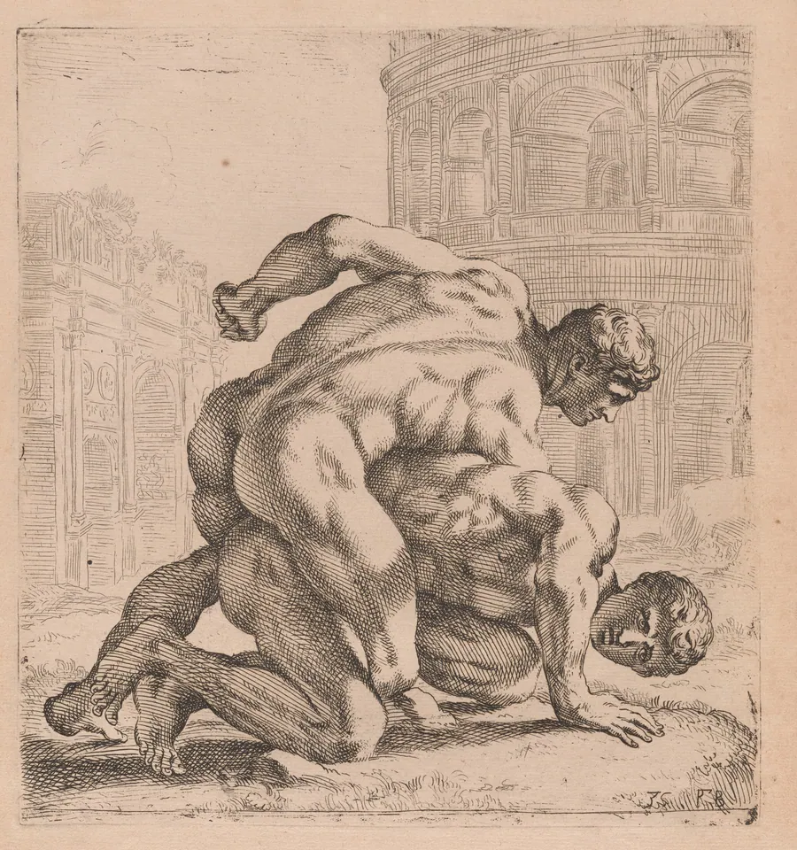 The Medici Wrestlers, side view, turned to right [plate 35] by François Perrier