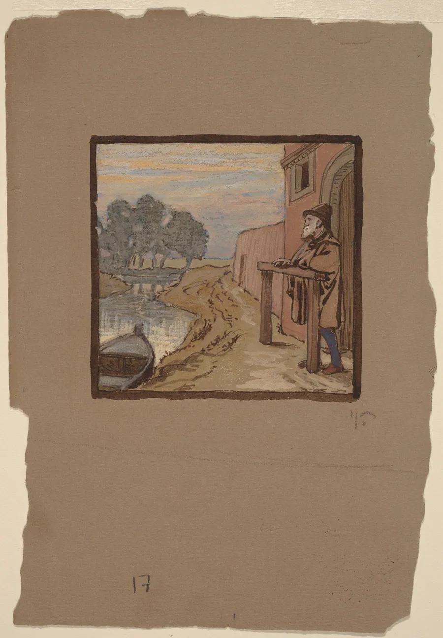 Old Man by a River by Elihu Vedder
