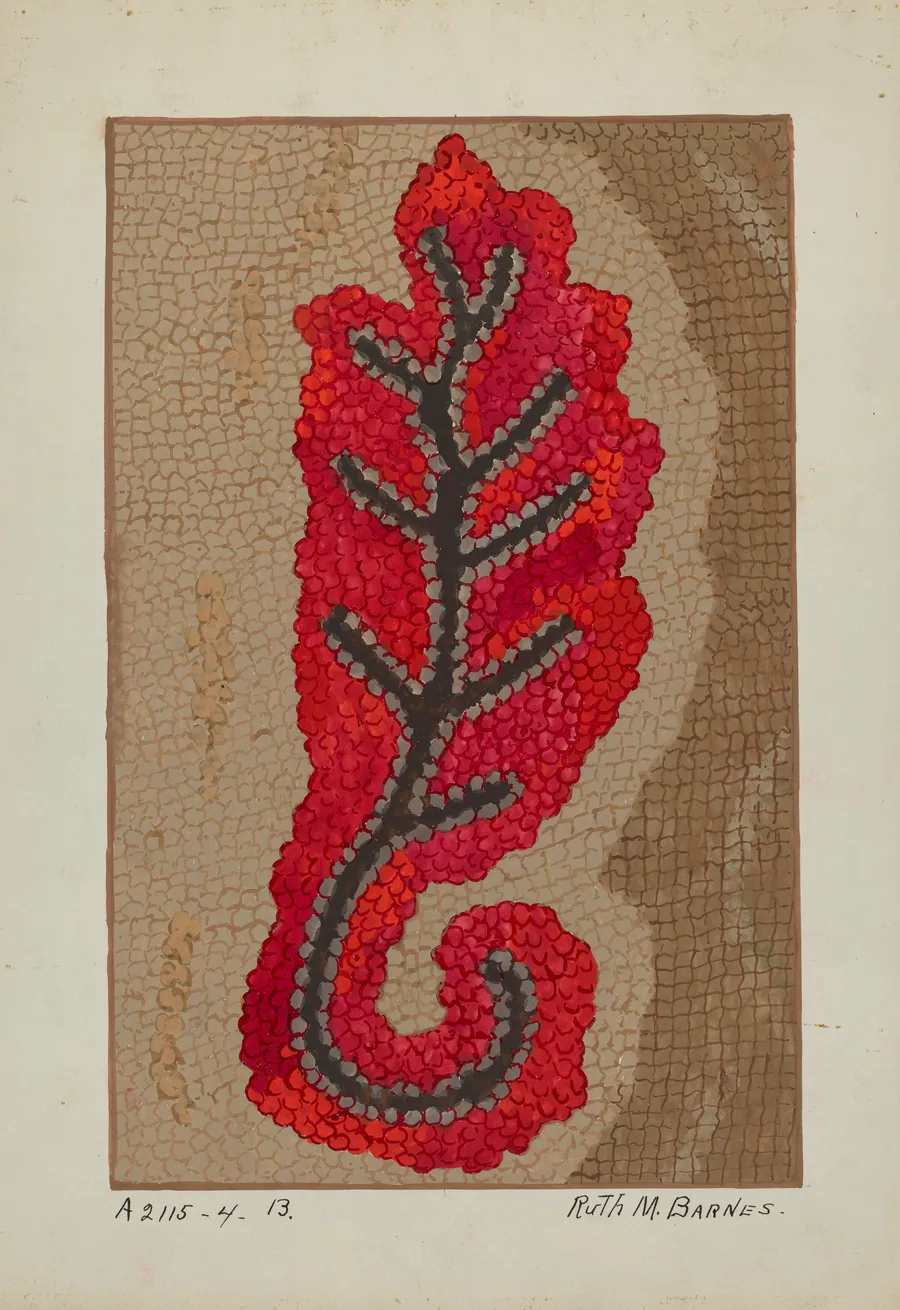 Hooked Rug (Section of Border) by Ruth M. Barnes