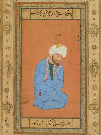Portrait of a kneeling holy man, from the Prince Salim Album
