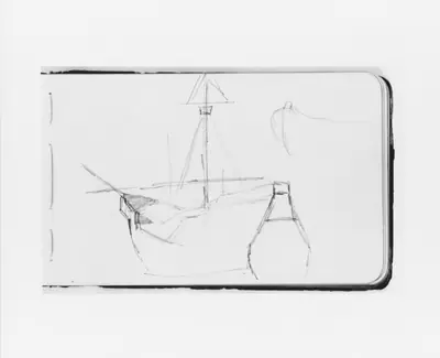 Sketch of a Ship for the Landing of Columbus (from Sketchbook)