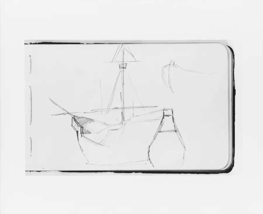 Sketch of a Ship for the Landing of Columbus (from Sketchbook) by Albert Bierstadt