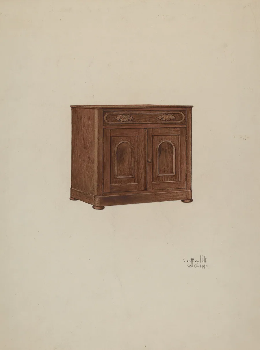 Wash Cabinet, with Marble Top and Semi-back by Geoffrey Holt