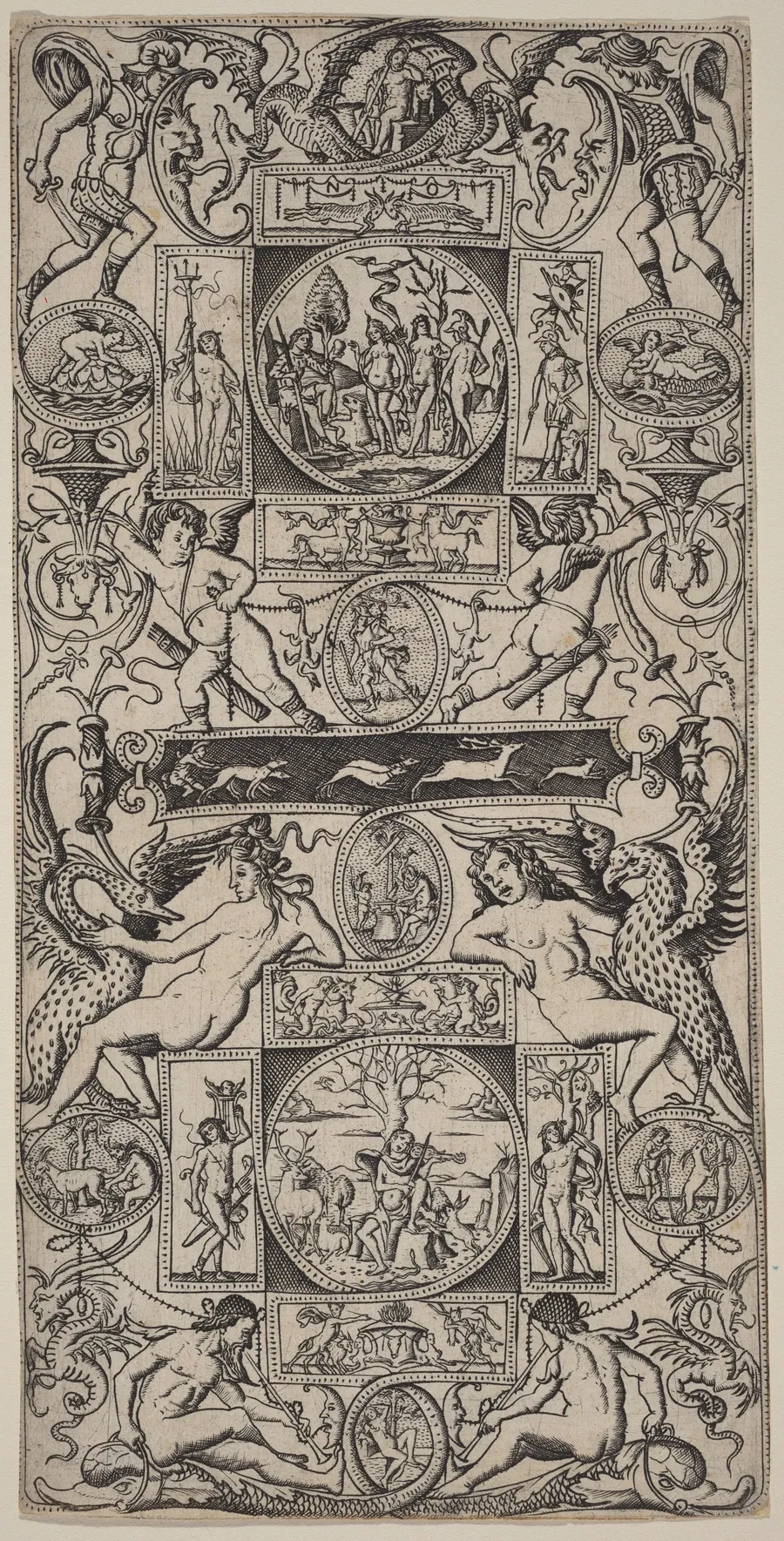 Ornament Panel with Orpheus and the Judgment of Paris by Nicoletto da Modena