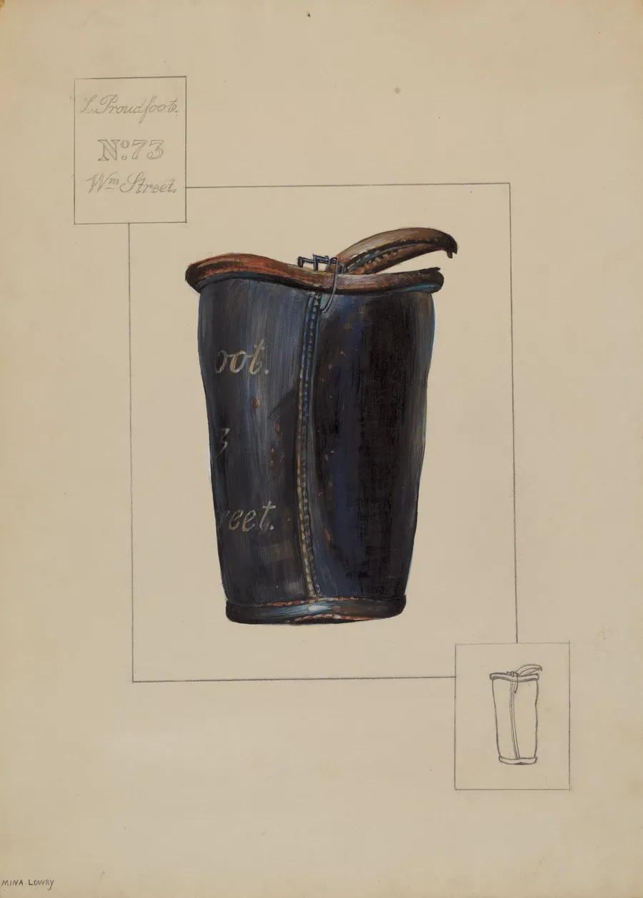 Leather Fire Bucket by Mina Lowry