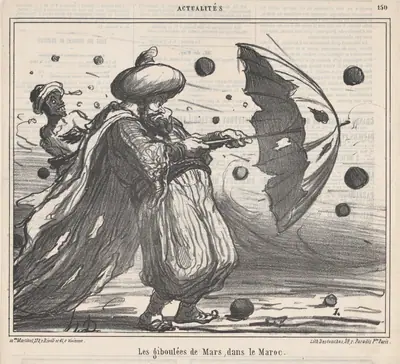 Sudden showers in March, in Morocco, from 'News of the Day,' published in Le Charivari, March 16, 1860