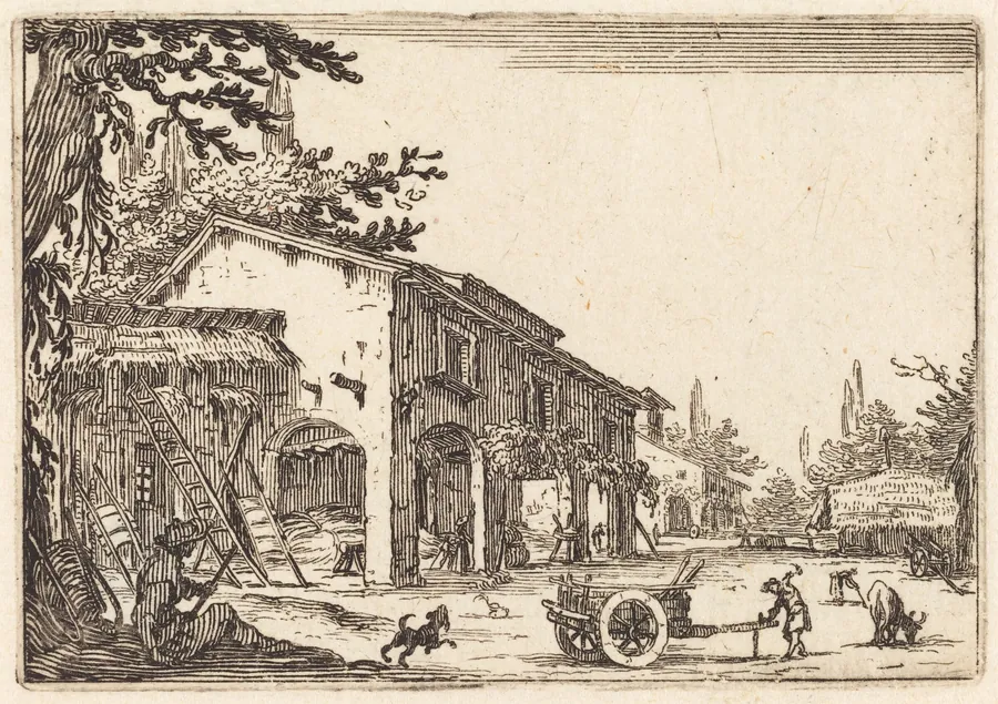 Courtyard of a Farm by Jacques Callot