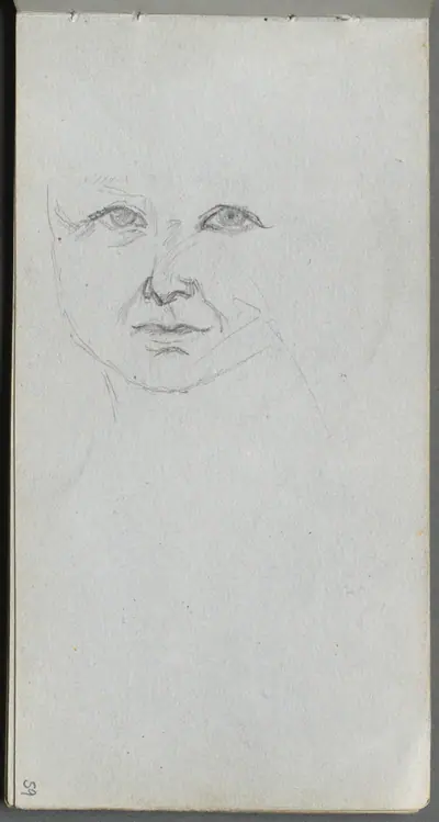 Sketchbook, page 59: Study of a Face