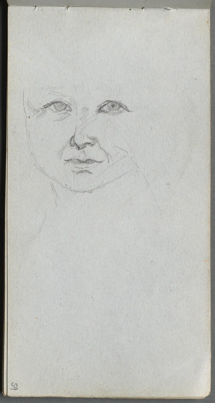 Sketchbook, page 59: Study of a Face by Ernest Meissonier