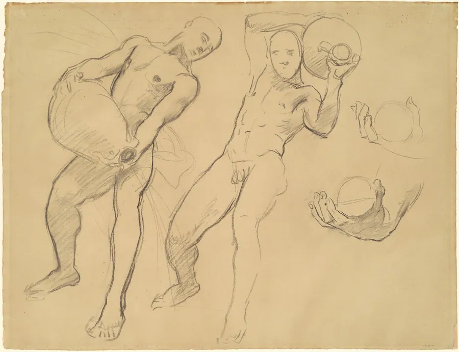 Studies of Notus for "The Winds" by John Singer Sargent