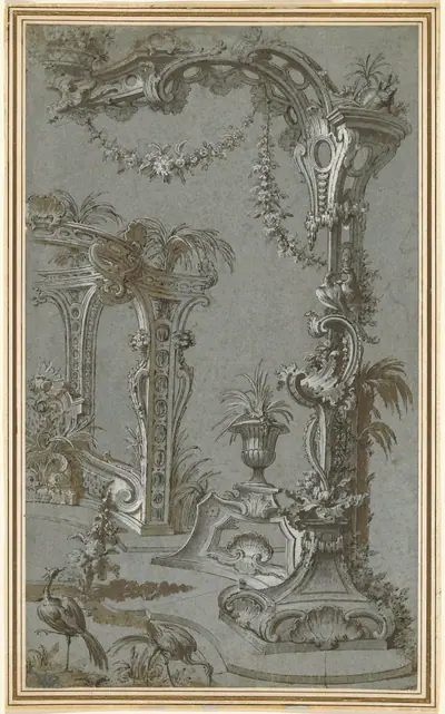 A Rococo Garden Trellis and Gazebo