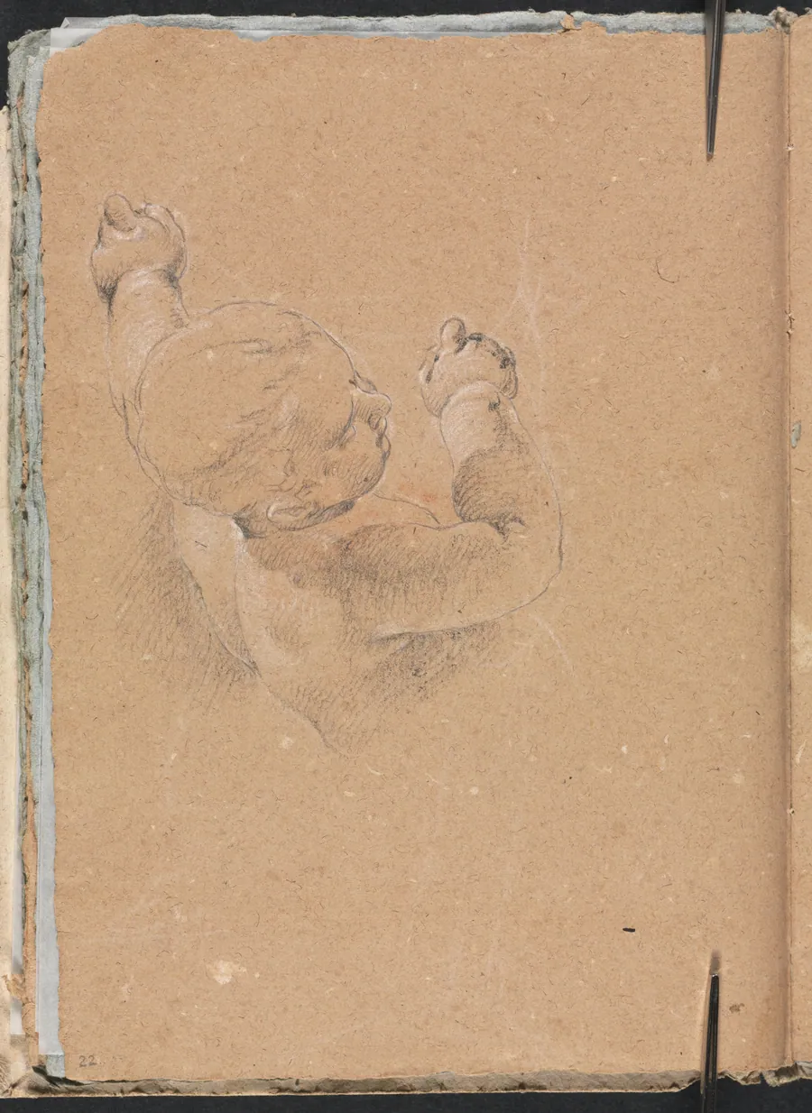 Verona Sketchbook: Putto (page 22) by Francesco Lorenzi