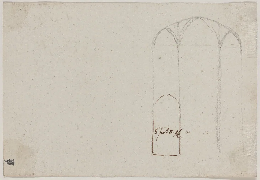 Cross Section of a Gothic Church [verso] by Benjamin West