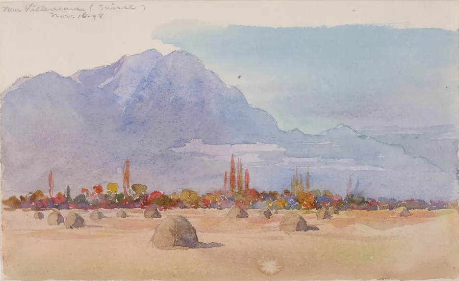 Near Villeneuve, Suisse by George Elbert Burr, born Monroe Falls, OH 1859-died Phoenix, AZ 1939