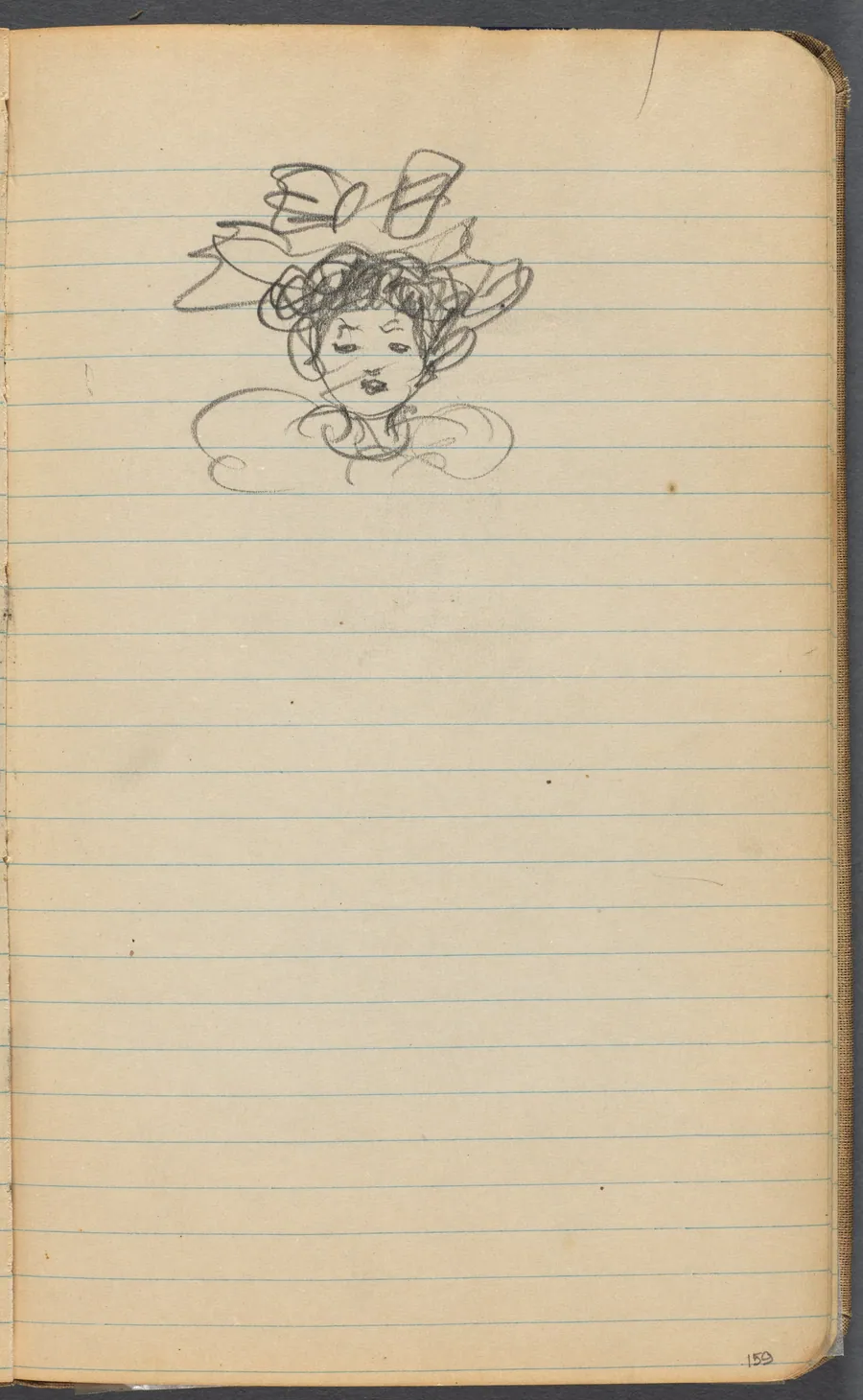 Sketchbook, page 159: Head of a Woman by Maurice Prendergast