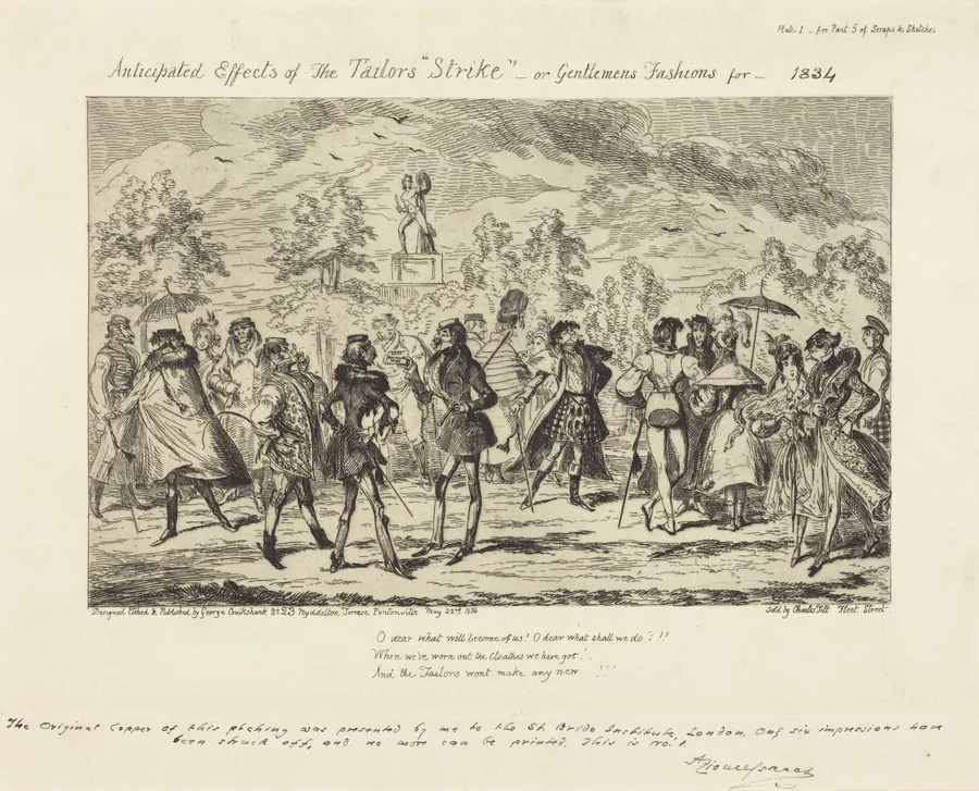 Anticipated Effects of the Tailors' "Strike" by George Cruikshank