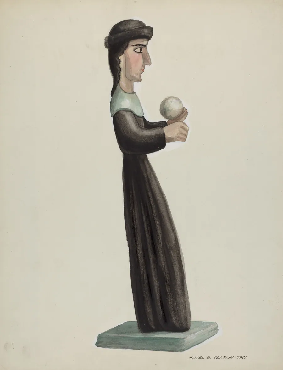Carved and Painted Santo - Santa Rita by Majel G. Claflin