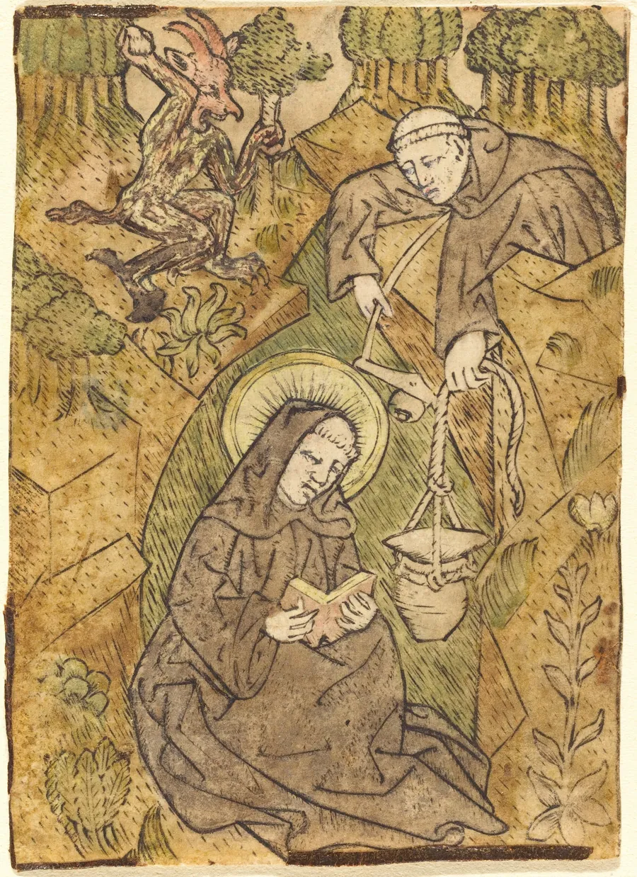 Saint Benedict and the Monk Romanus by Master of St. Wolfgang