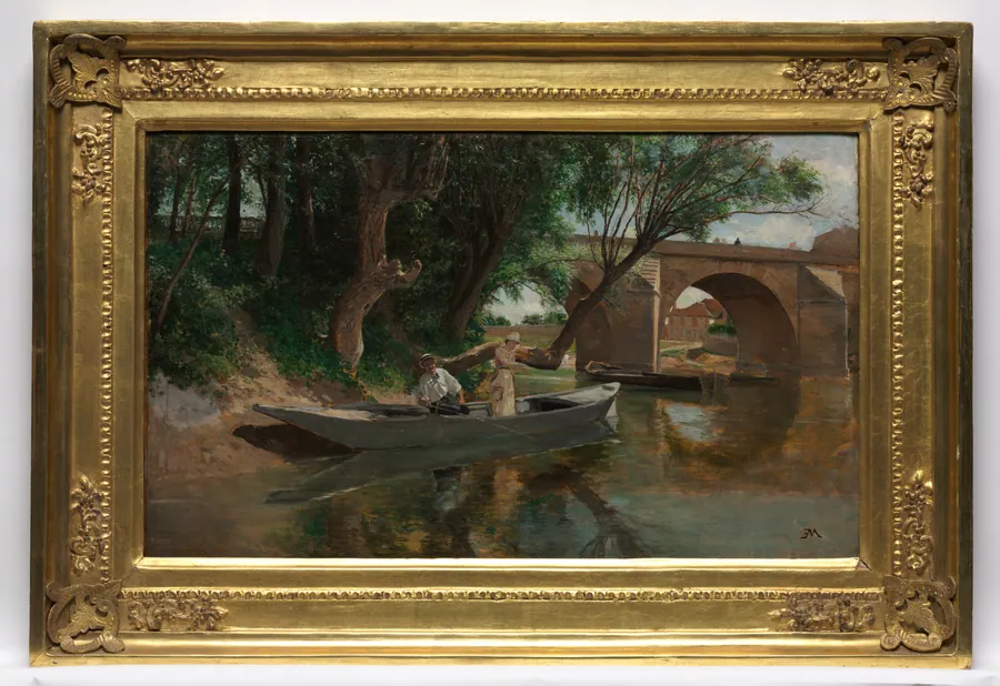 Bridge at Poissy (Pêcheurs à ligne) by Ernest Meissonier
