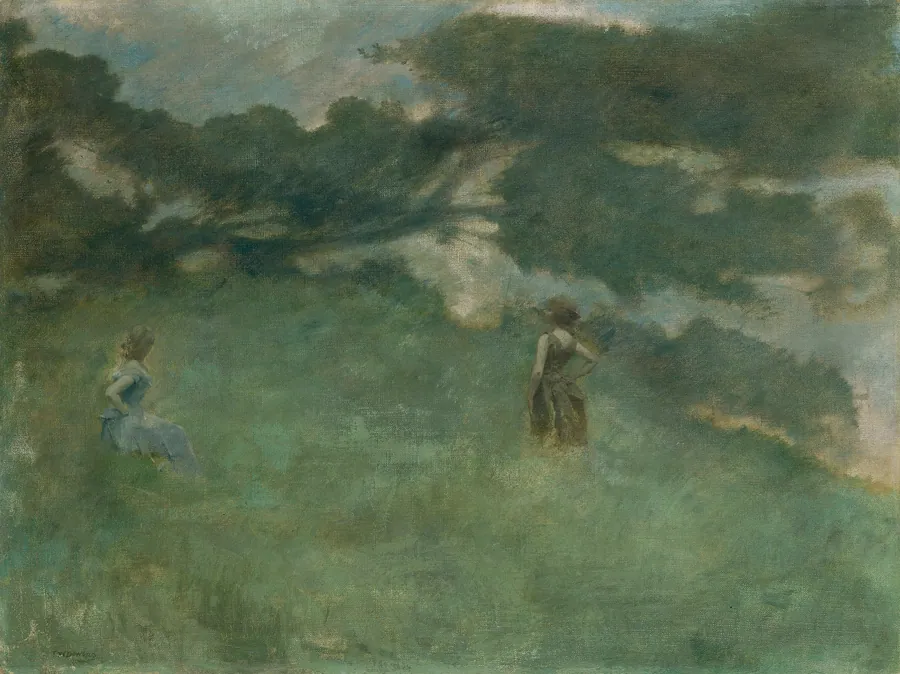 The Hermit Thrush by Thomas Wilmer Dewing, born Boston, MA 1851-died New York City 1938