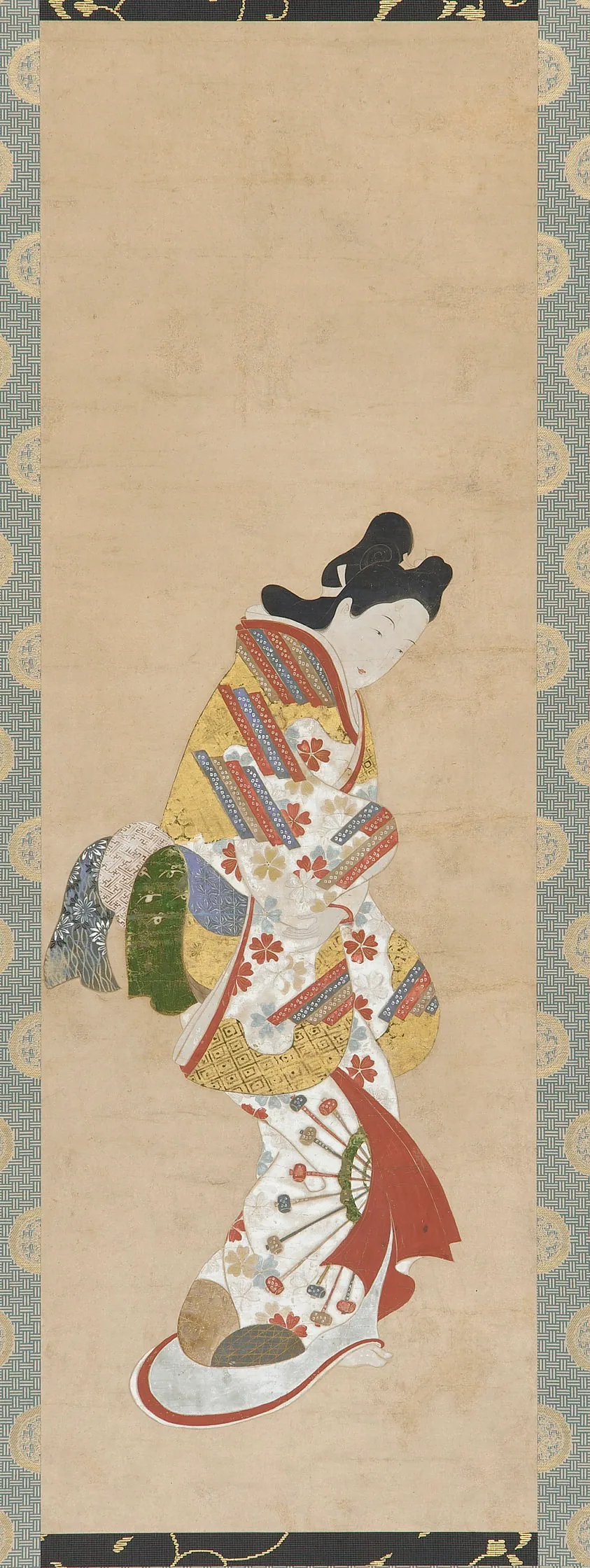 Standing figure of a woman by Hishikawa Morofusa 菱川師房 (fl. 1685-1703)