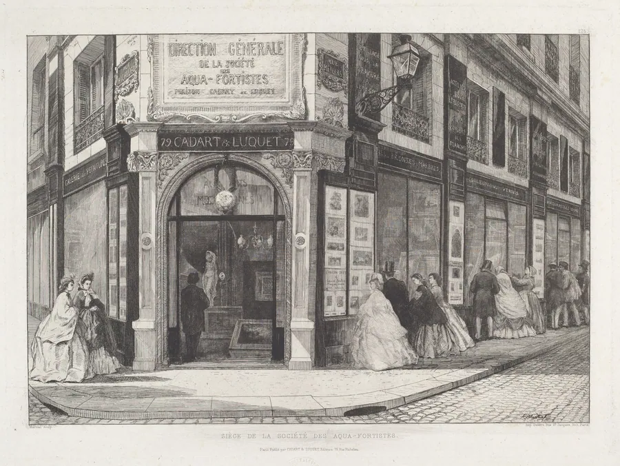 Siège de la Société des Aquafortistes by Adolphe Théodore Jules Martial Potémont