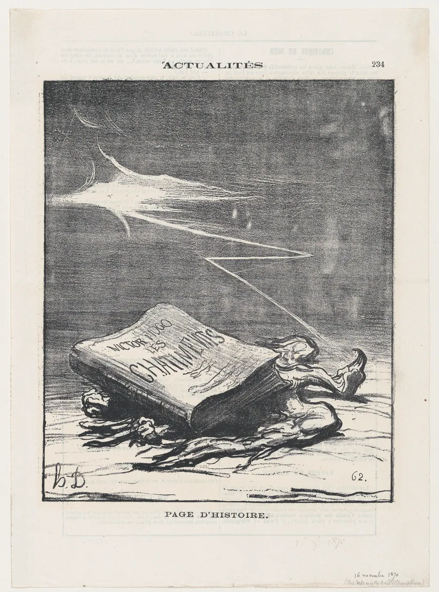 A page from history, from 'News of the day,' published in Le Charivari, November 16, 1870 by Honoré Daumier