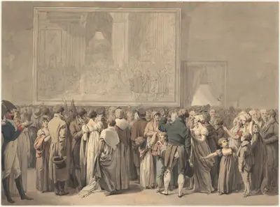 The Public in the Salon of the Louvre, Viewing the Painting of the "Sacre"