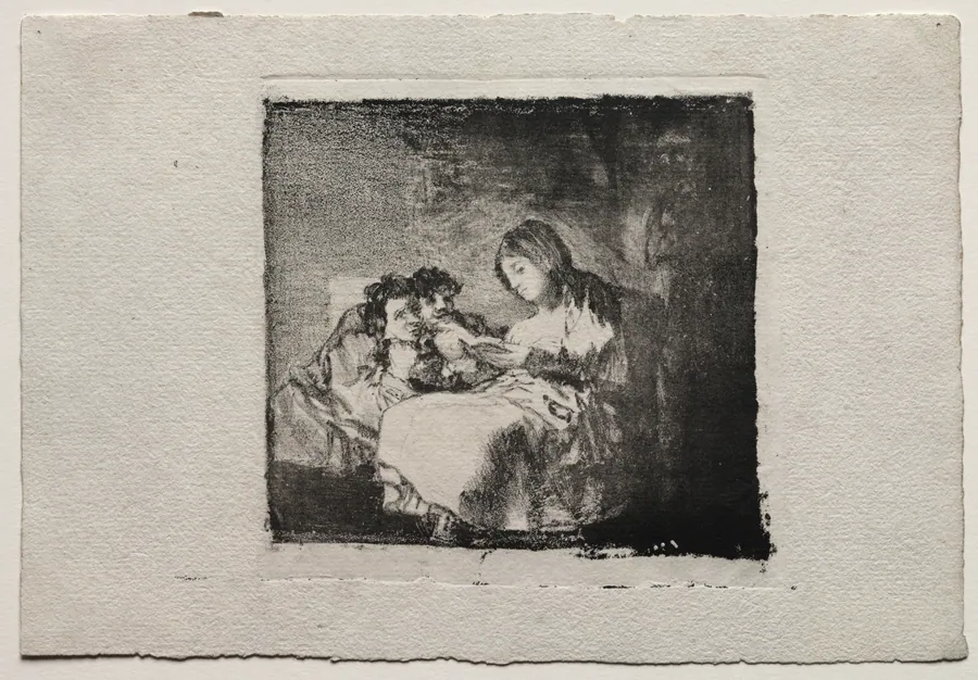 Woman Reading to Two Children by Francisco de Goya
