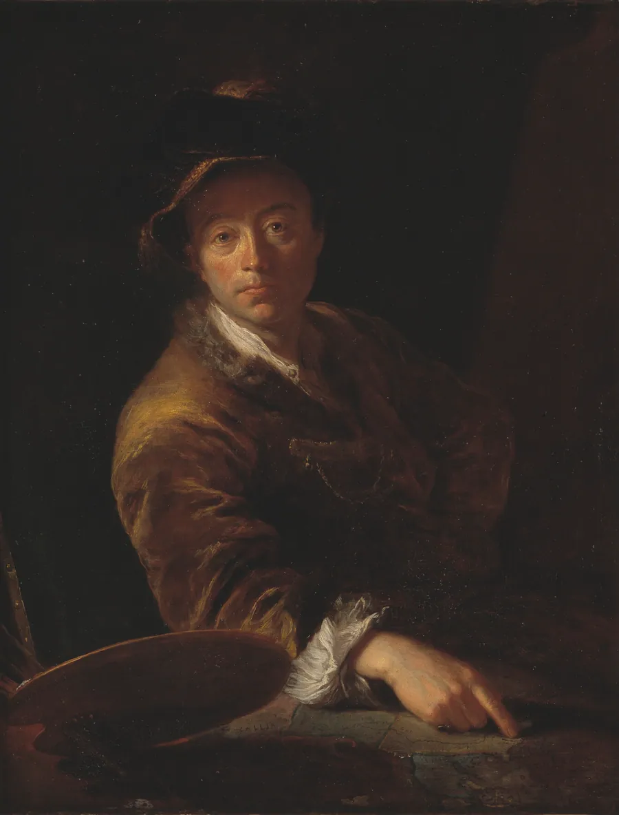 Portræt af en maler (formodentlig C. L. Agricola, 1667-1719) by Antoine Pesne