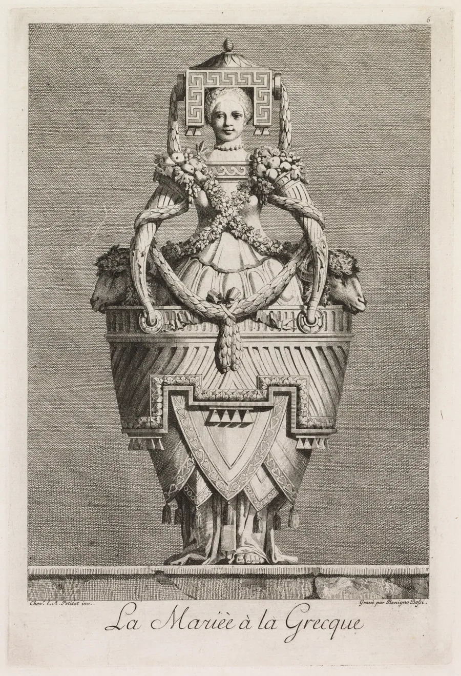 Bride in the Greek Style, Plate 6 by Benigno Bossi