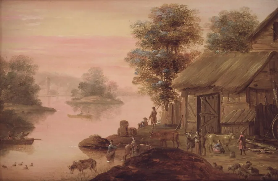 Landskab i hollandsk manér by Johan Mandelberg