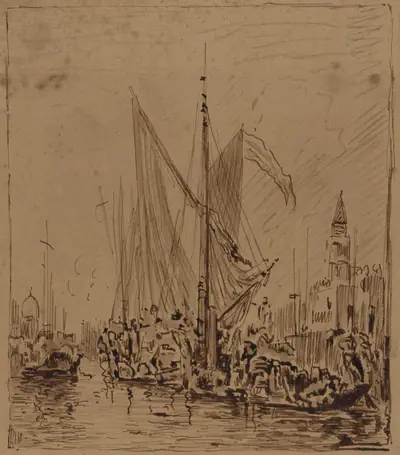 Boats and Gondolas before the Piazza San Marco