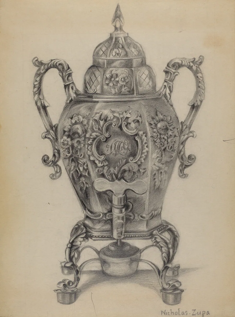 Silver Hot Water Urn by Nicholas Zupa