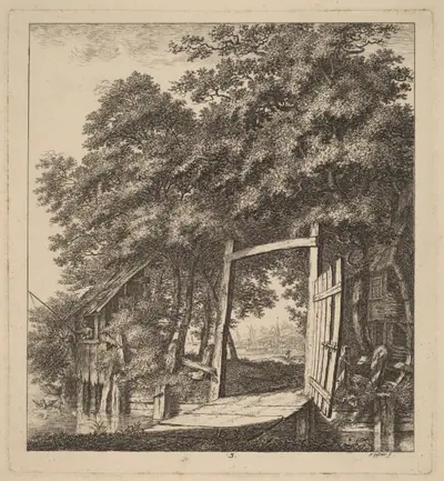 A Rustic Gate beside a Lake