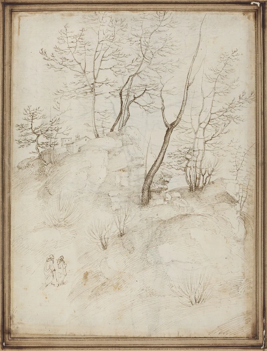 Two Friars on a Hillside [recto] by Fra Bartolommeo