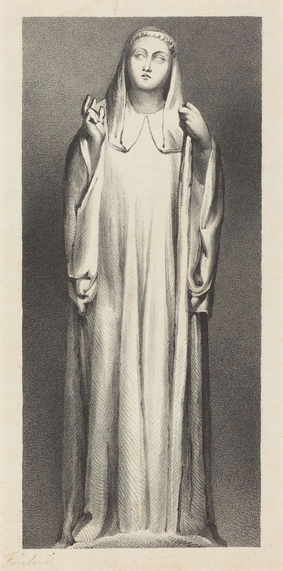 Figure from Peterborough Cathedral by William Fairland