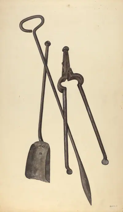 Zoar Fire Tongs, Poker and Shovel