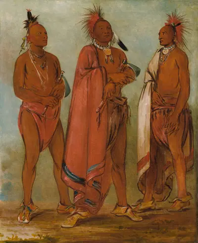Wa-másh-ee-sheek, He Who Takes Away; Wa-chésh-uk, War; Mink-chésk, Three Distinguished Young Men