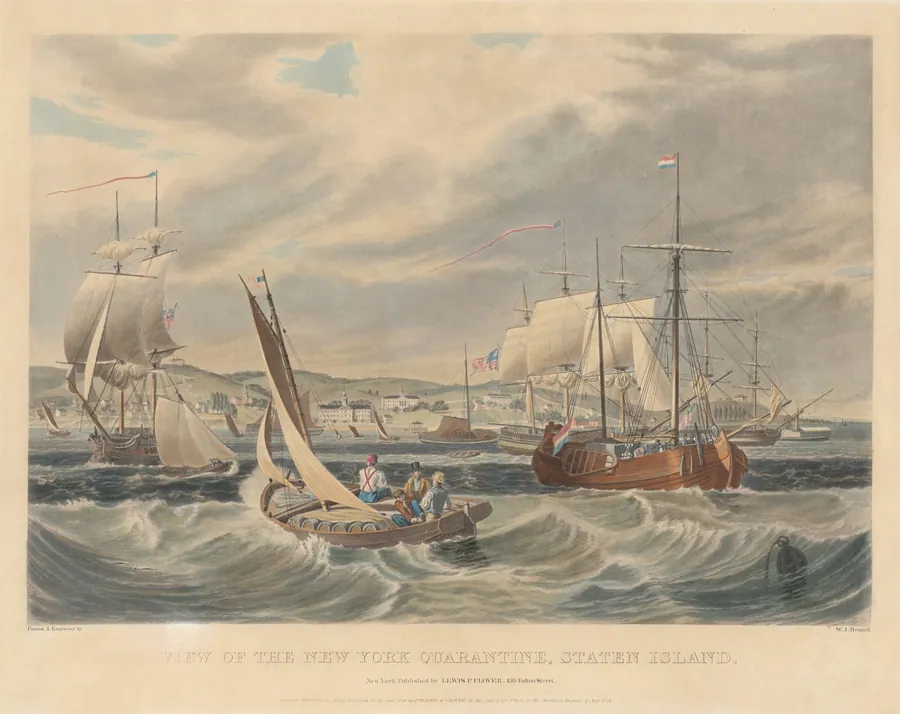 View of the New York Quarantine, Staten Island by William James Bennett