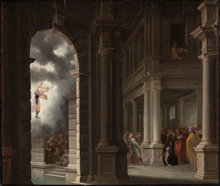 Kristus helbreder ved Bethesda dam by Dirck van Delen