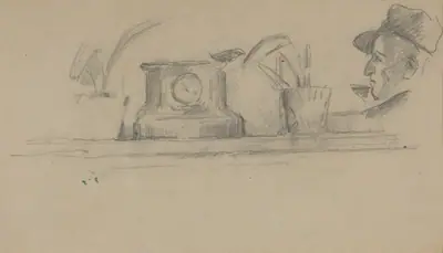 The Artist's Father and Objects on a Mantel [verso]